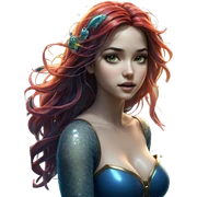 underwater girl with fish sticker