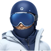 blue jacket with helmet and goggles sticker