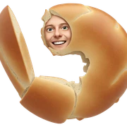 smiling bread on white background sticker