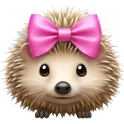 hedgehog with a pink bow sticker