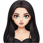dark long hair, pretty eyes, pretty makeup, pretty bratz baddie sticker