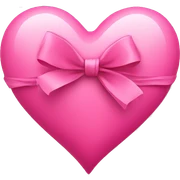 Pink heart with bow sticker