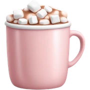 Light Pink mug of hot chocolate with marshmallows  sticker