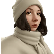 girl in hat with scarf sticker
