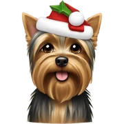 yorkshire terrier christmas sticker
