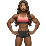 muscular gym girl withe skin, long wavy hair sticker