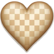 Beige checkered heart sticker