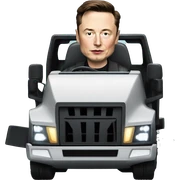 Elon Musk driving a Cybertruck sticker