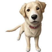 realistic dog on white background sticker
