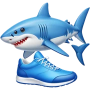 Shark with blue trainers sticker
