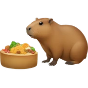Capybara with food  sticker