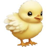baby chick looking down sticker