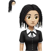 Wednesday Addams, dreadlocks hairstyle sticker