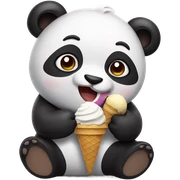 Panda eating ice cream sticker