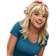 cheerful girl in cosplay sticker
