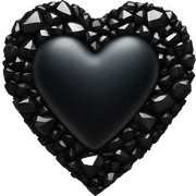 Black gem heart sticker