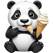 Panda eating ice cream sticker