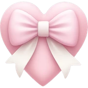 Pastel pink heart with white bow sticker