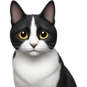 black and white cat sticker