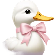 white duck with a pale pink bow sticker