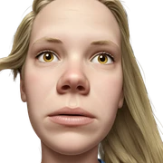 blonde girl in tears portrait sticker