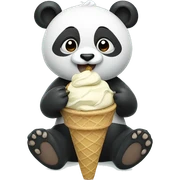 Panda eating ice cream sticker