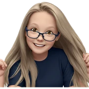 smiling girl with glasses sticker