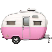 Pink vintage camper sticker