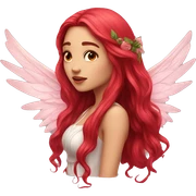 big wings, rose, Beautiful, fairy, red, long hair sticker