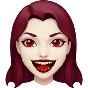 Burgundy vampire smile sticker