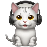 Cat with headphones sticker