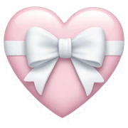 Pastel pink heart with white bow sticker