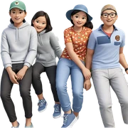 friends enjoying outdoors together sticker