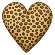 cheetah print heart sticker