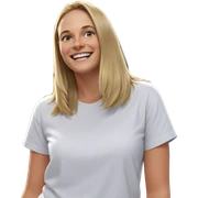 smiling girl in white shirt sticker
