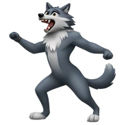 dancing wolf sticker