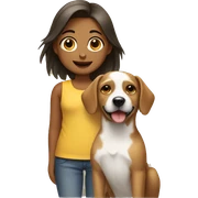 dog and girl sticker
