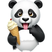 Panda eating ice cream sticker