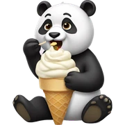 Panda eating ice cream sticker
