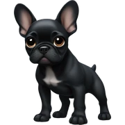 Solid black Frenchie pup sticker