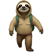 Sloth hiking  sticker