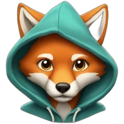 a fox in a hoodie sticker