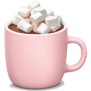 Light Pink mug of hot chocolate with marshmallows  sticker
