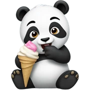 Panda eating ice cream sticker