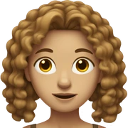 Pale female with long, brown, curly hair with her hands on her face sticker