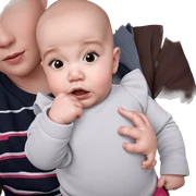 bald baby girl portrait sticker