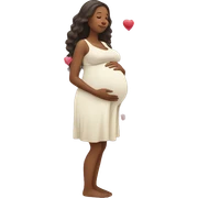 Pregnant women with hearts sticker