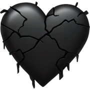 Broken black heart sticker