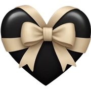 black heart with beige bow sticker