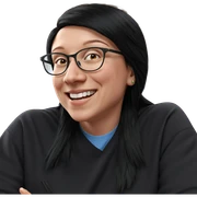 smiling girl with black hair sticker